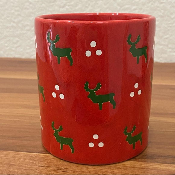Retired Waechtersbach W. Germany Reindeer with Dots Red Ceramic Christmas Mug - Picture 5 of 14